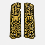 Black & Golden Textured Hand Grip .45 Pistol 1911