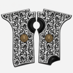 Silver & Black Ornate Lion Medallion Grip .30 Bor Pistol TT